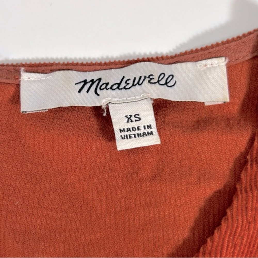 Madewell Rust Colored Corduroy Puff-Sleeve Mini Dress Size‎ XS - Picture 8 of 9